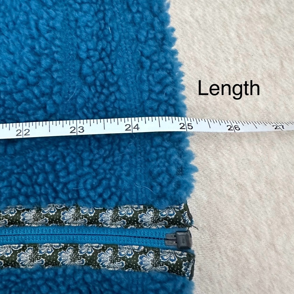 L.L. Bean Women’s Blue Polyester High Pile Fleece Hooded Full Zip Jacket Size M - Picture 10 of 11